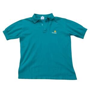 Vintage Unisex Blarney Woollen Mills Ireland Embroidered Green Polo Shirt Large